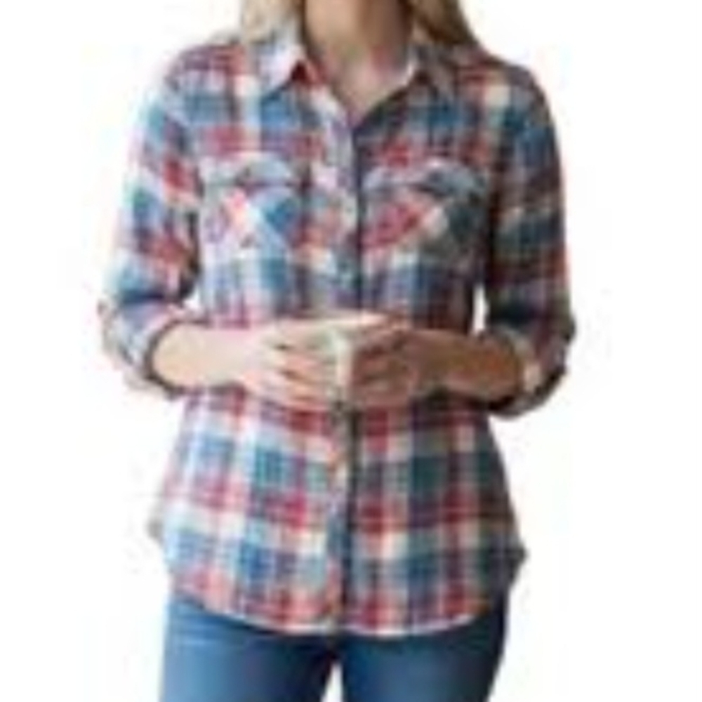 (S)🌷Seven7🌷Plaid Button Down Top Shirt